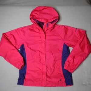 Columbia Omni Shield Rain Coat Womens 18/20 Pink Purple Packable Jacket Hooded